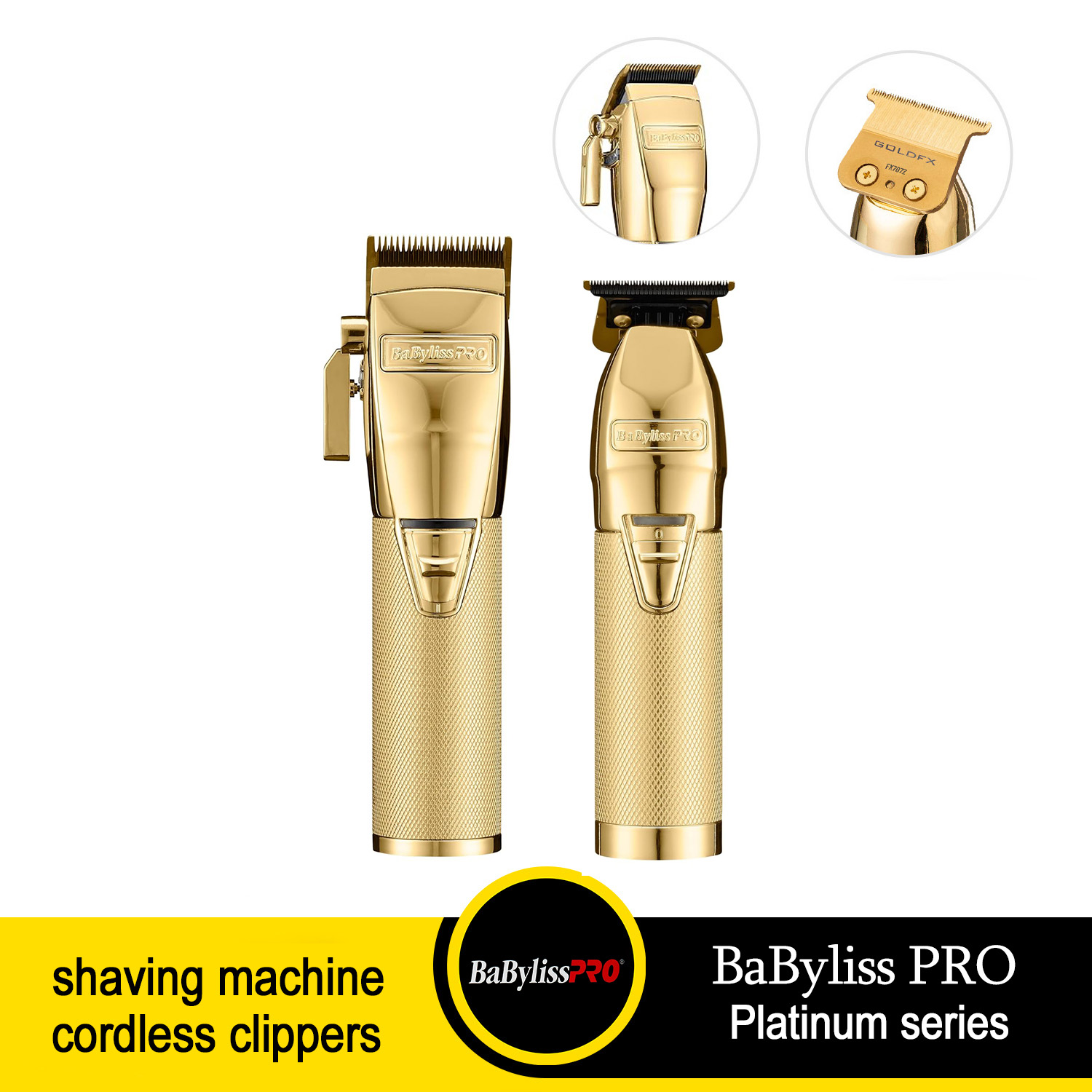 BaByliss PRO Platinum-Serie [METALFX Professional Akku-Trimmer] + [METALFX Professional Akku-Schere]