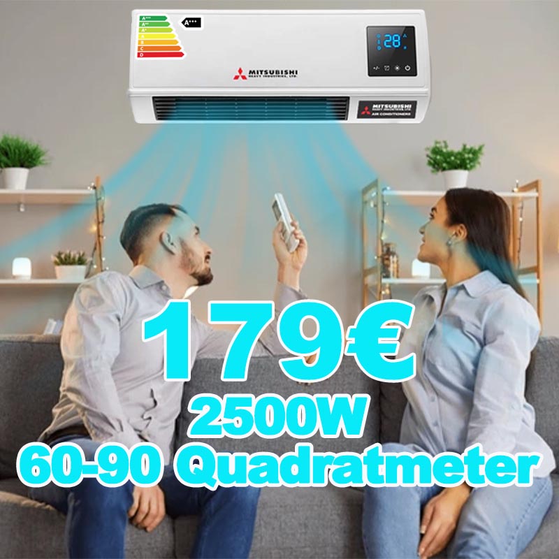 Einzelne Frequenz Kühlung, schnelle Kühlung, Leistung 2500 W, geeignet für Wohnungen von 60-90 Quadratmetern.