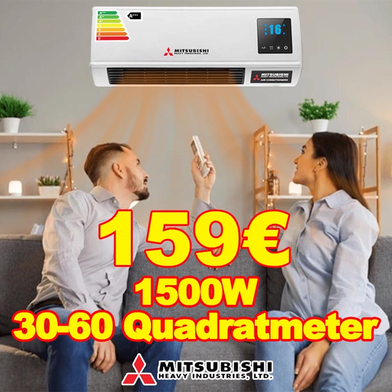 Einzelne Frequenz Heizung, schnelle Heizung, Leistung 1500 W, geeignet für Wohnungen von 30-60 Quadratmetern.